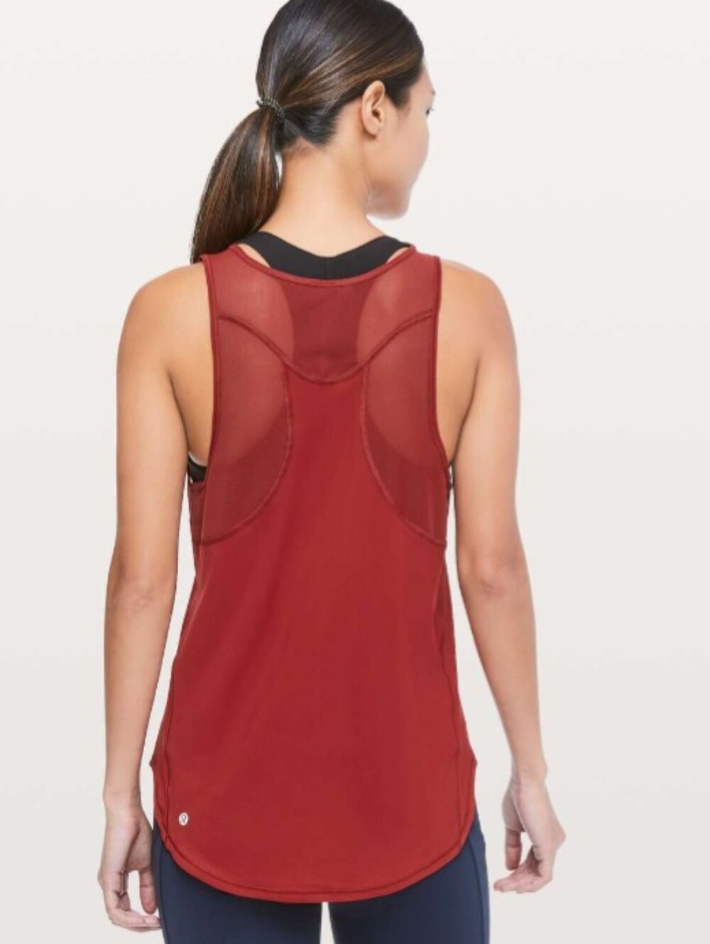 Lululemon Sculpt Tank II Dark Coral Mesh-Back Athletic Tank Top, size 8/M
